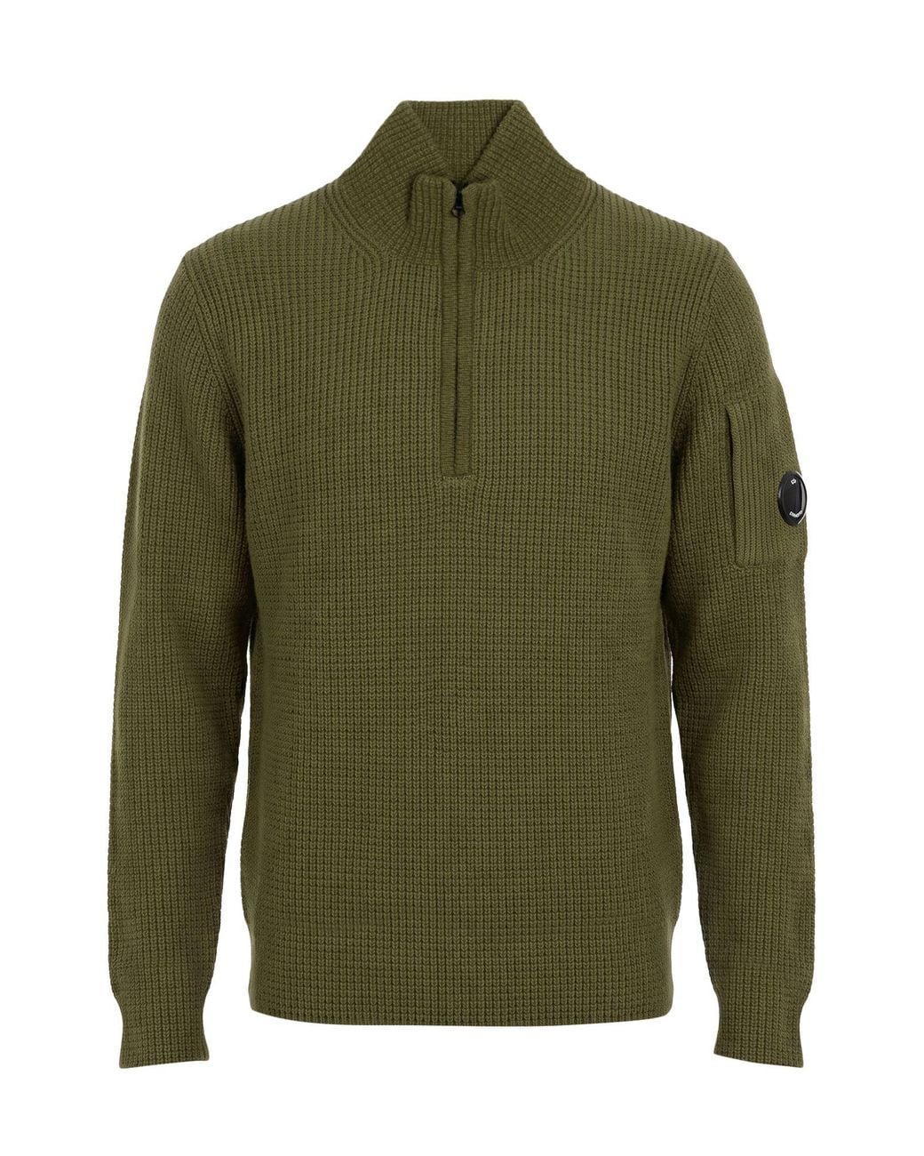 C P Company Green Military Sweater Wool, Polyamide for men