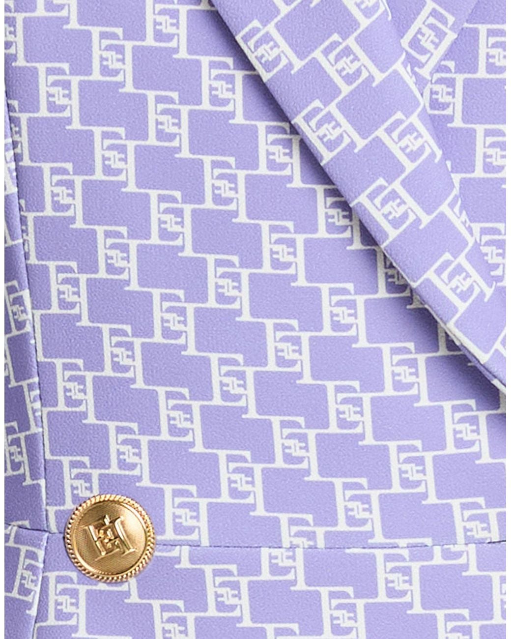 Elisabetta Franchi Purple Mini Dress Polyester, Elastane
