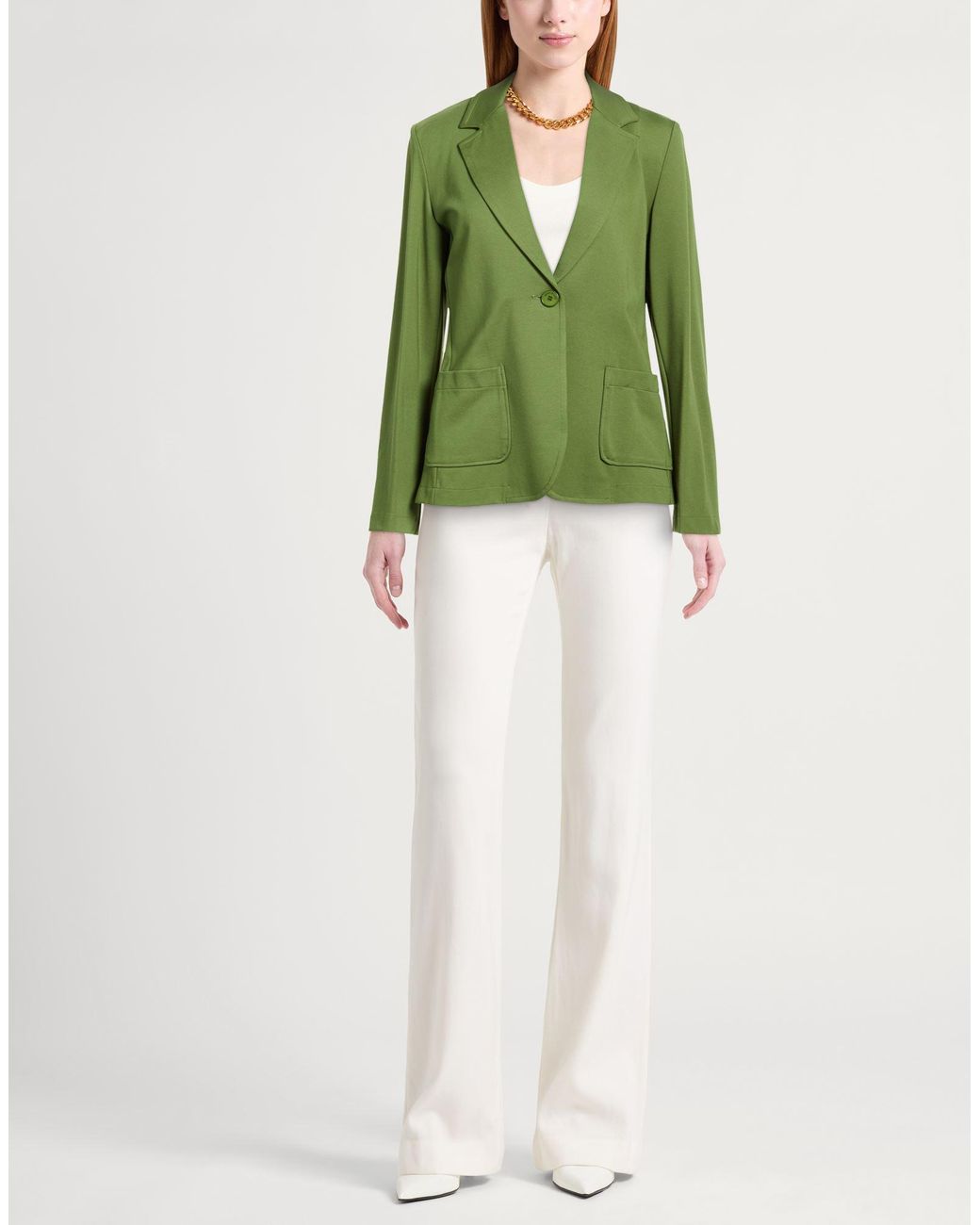 Diana Gallesi Green Blazer Viscose, Polyamide, Elastane