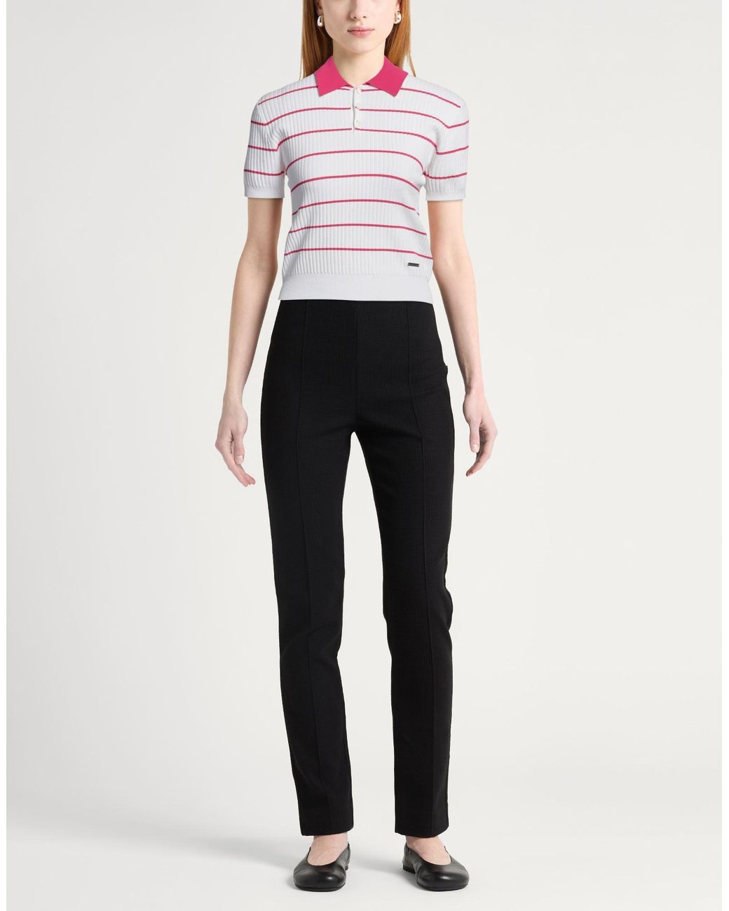 DSquared² White Polo Shirt Viscose, Polyester