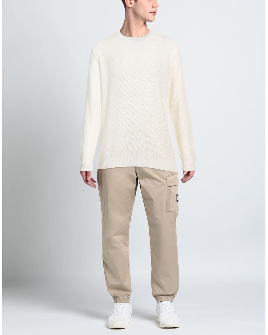 FILIPPO DE LAURENTIIS White Ivory Sweater Merino Wool for men