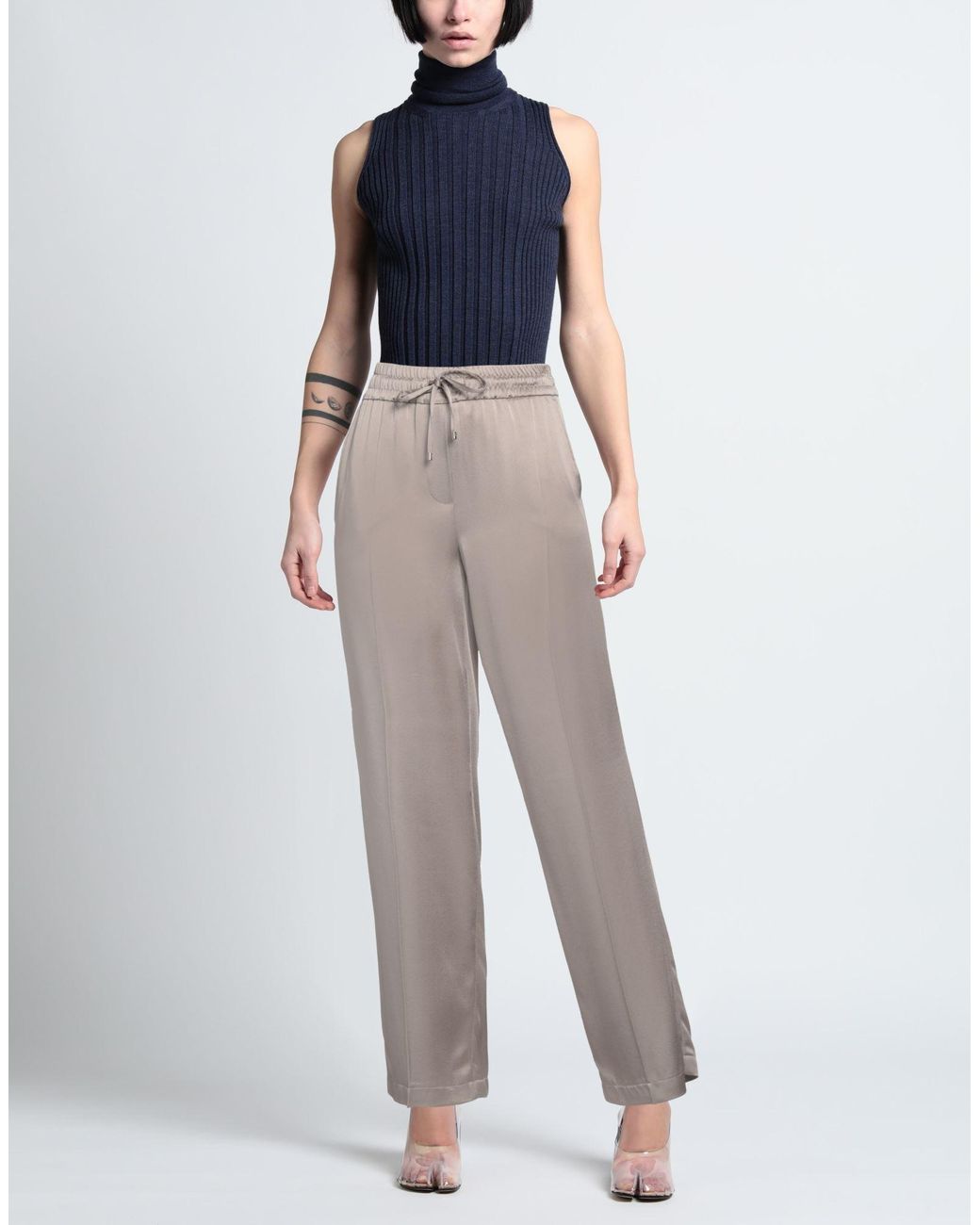 Cambio Gray Pants Acetate, Viscose