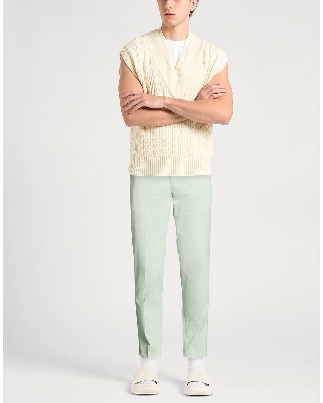 SELECTED Green Pants Polyester, Viscose, Elastane for men