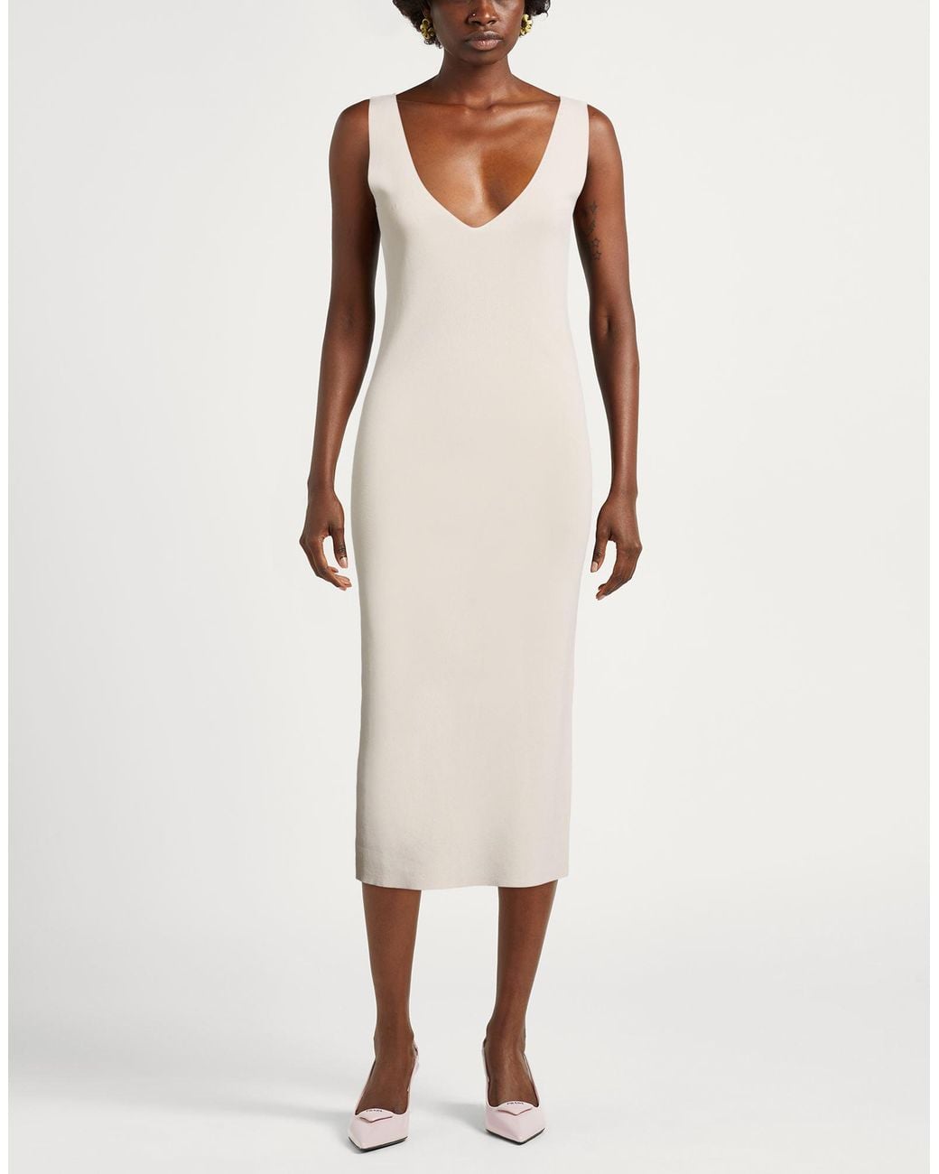 Alpha Studio White Midi Dress