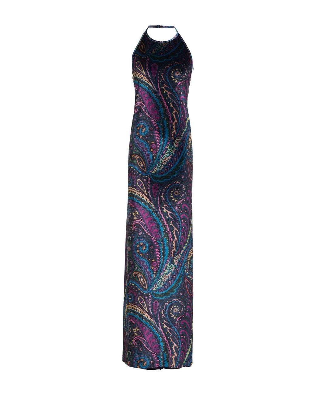 Etro Blue Midnight Maxi Dress Polyester, Elastane