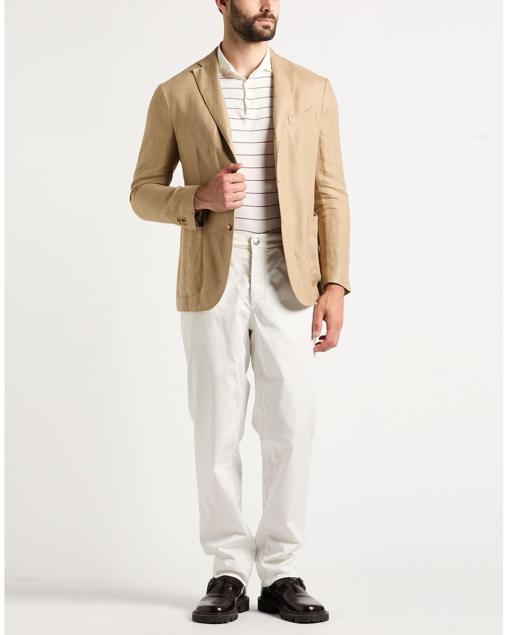Boglioli Natural Sand Blazer Linen for men