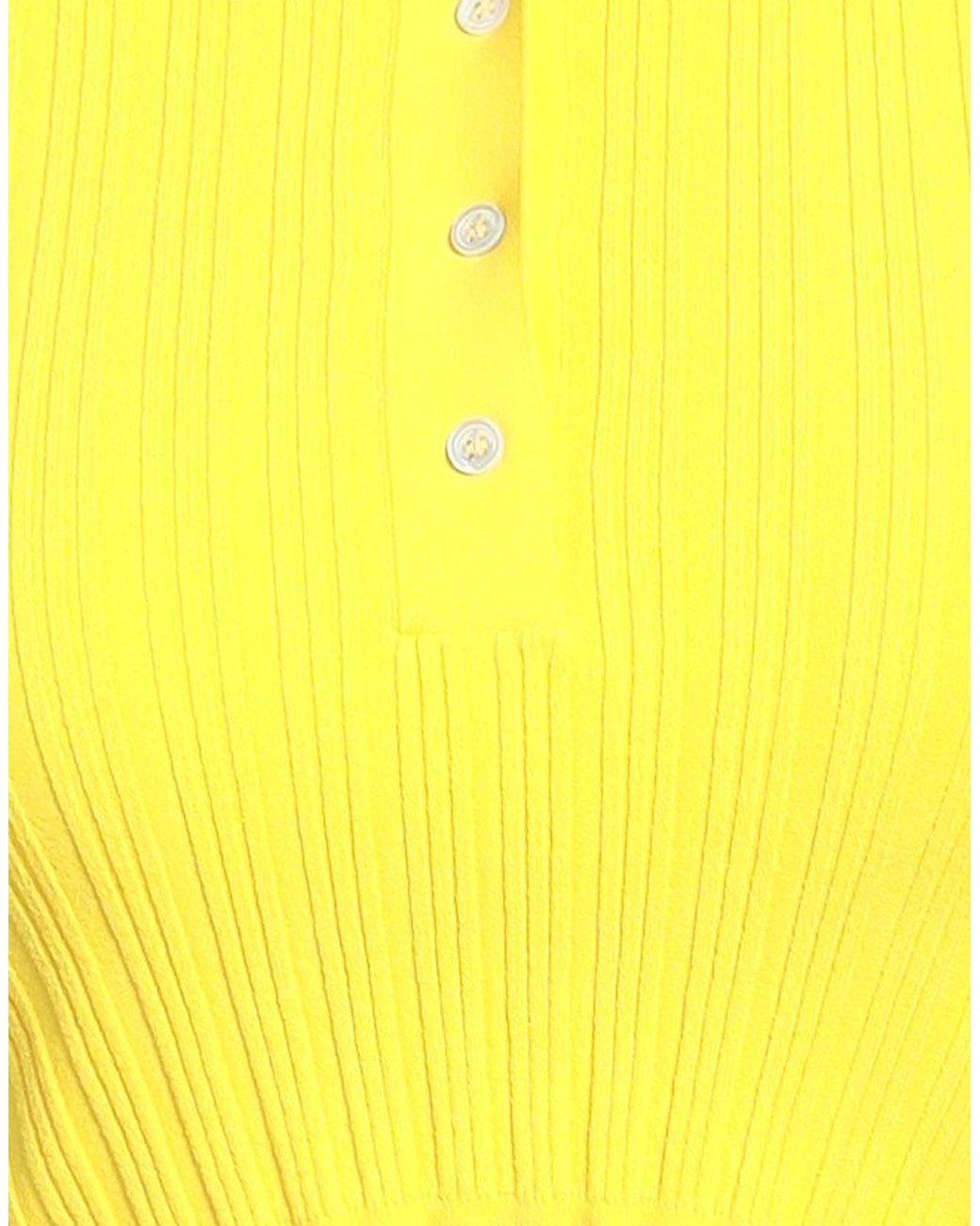 Roberto Collina Yellow Polo Shirt Viscose, Polyester