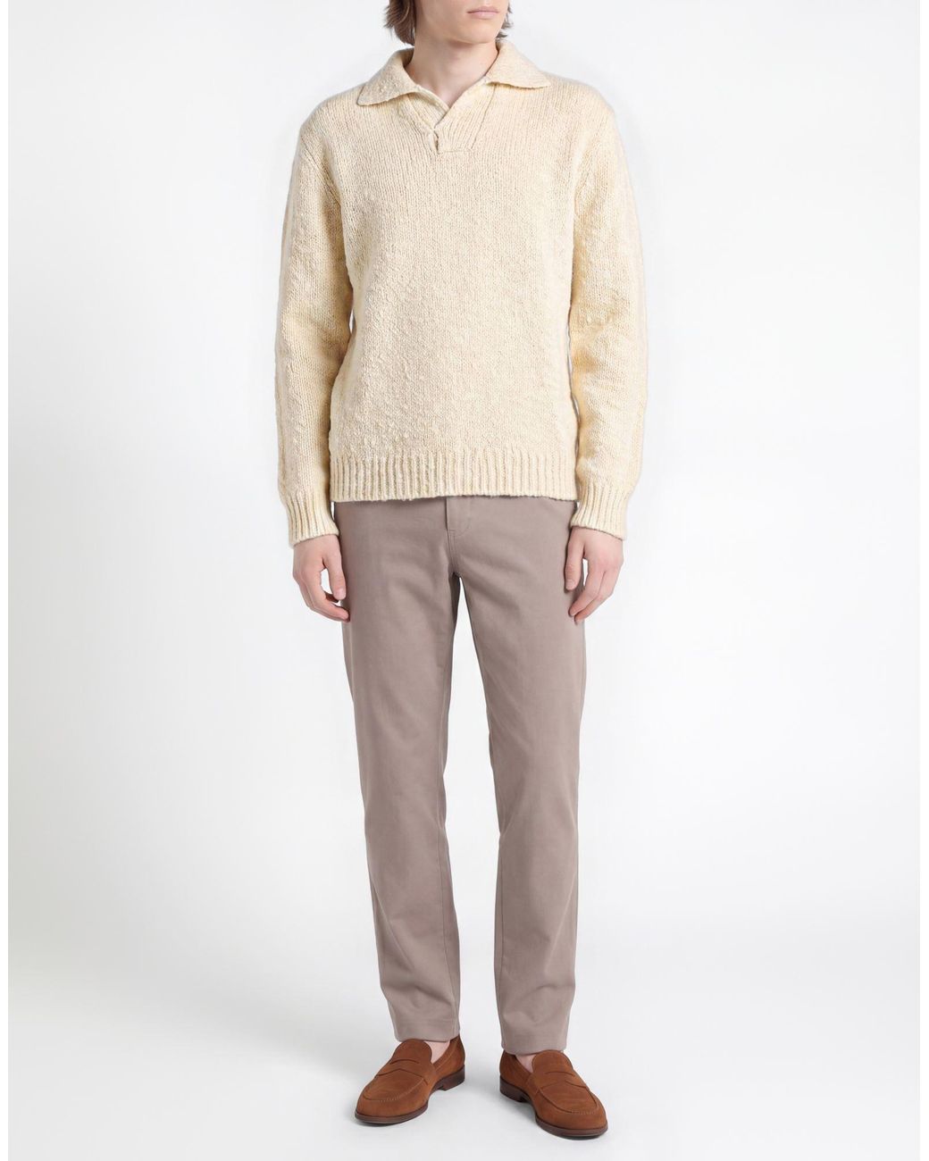 Zanone Natural Sweater Virgin Wool, Polyamide for men