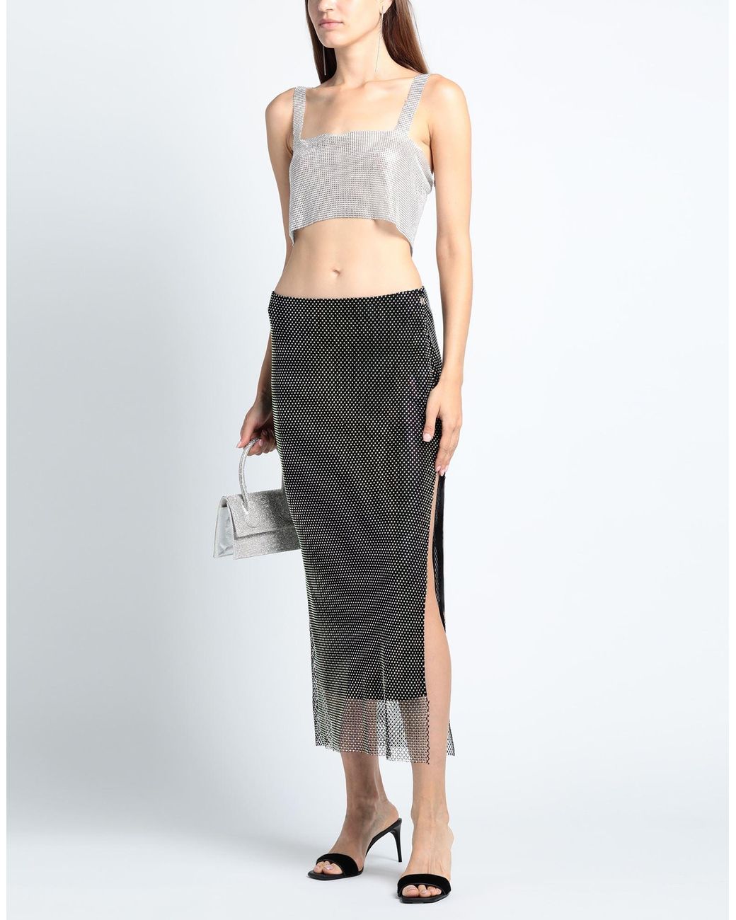 ROTATE BIRGER CHRISTENSEN Gray Midi Skirt