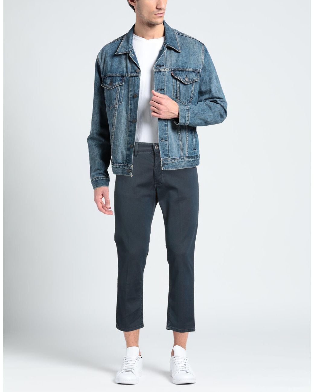 Exibit Blue Pants Cotton, Elastane for men