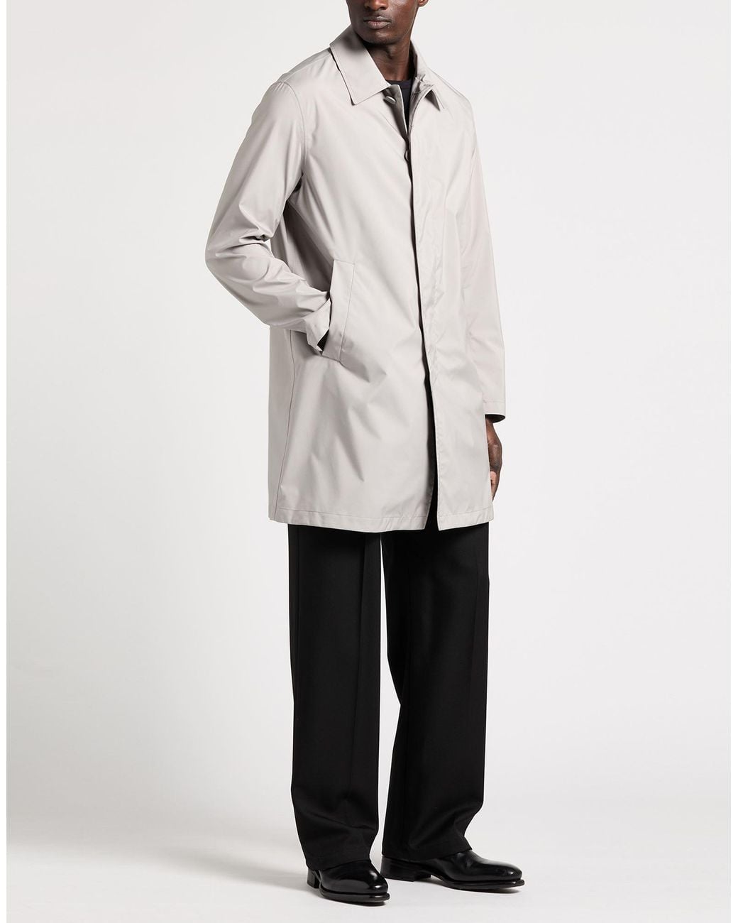 Herno Gray Overcoat & Trench Coat Polyester for men