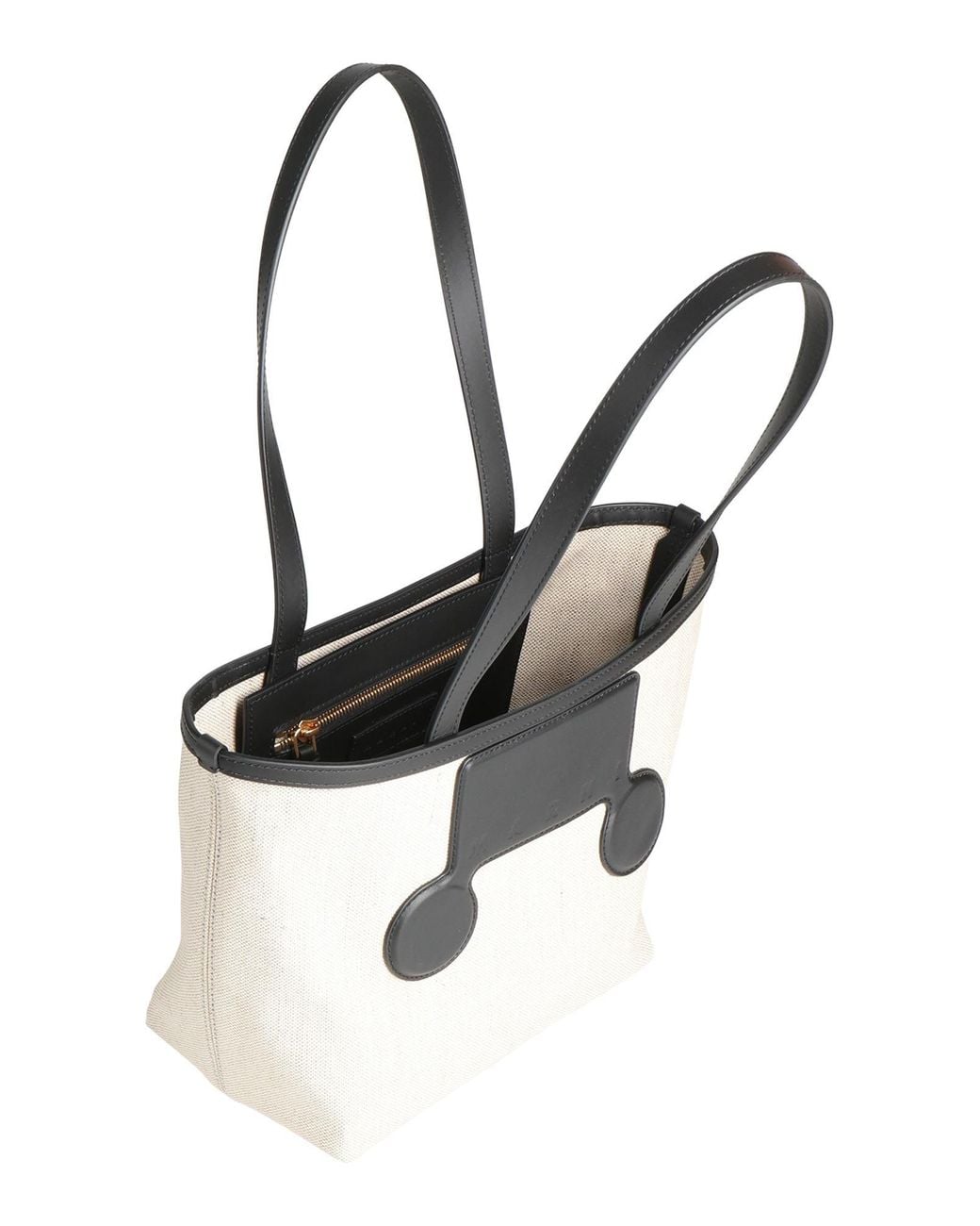 Marni White Handbag Cotton, Cow Leather