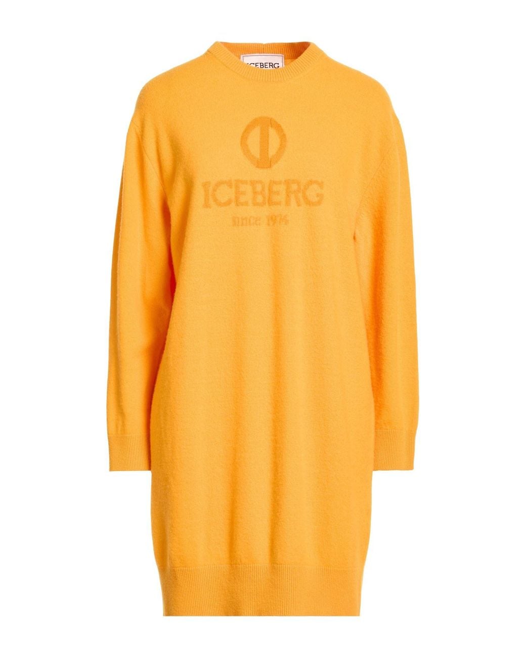 Iceberg Orange Mini Dress Virgin Wool, Cashmere