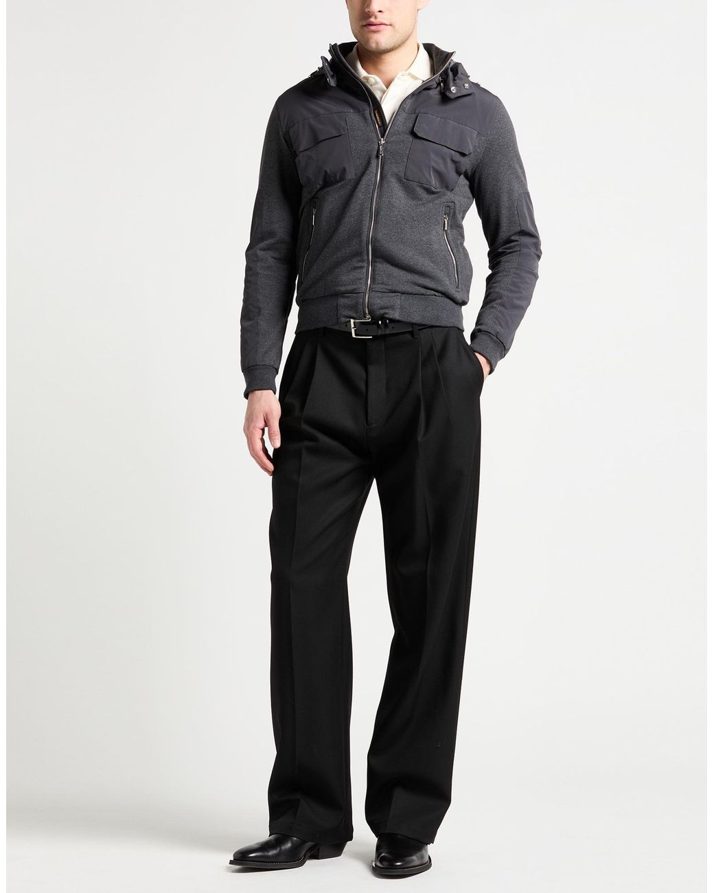 Moorer Gray Jacket Cotton, Elastane for men