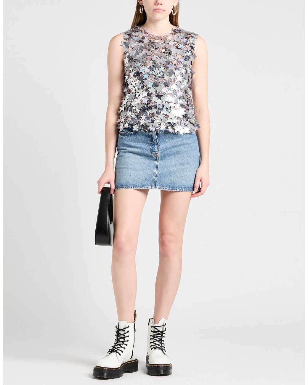 MSGM Gray Top Cotton