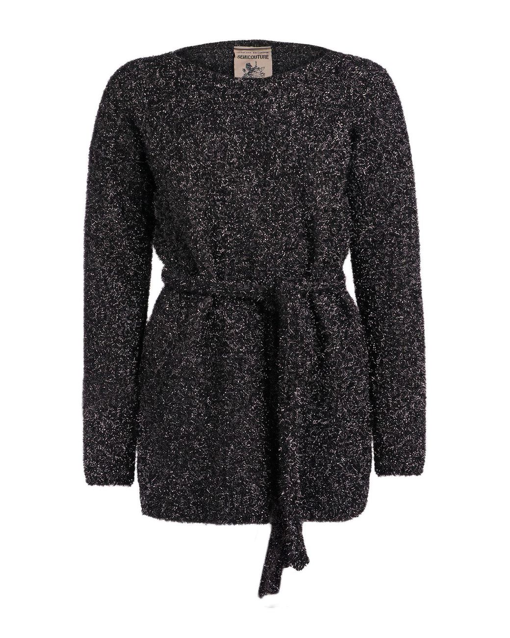 Semicouture Black Charcoal Sweater Polyester, Polyamide