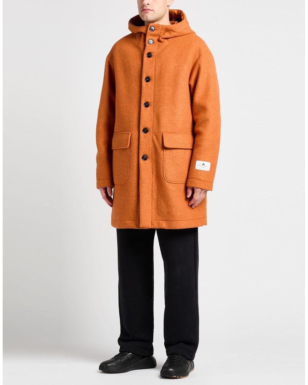 Peuterey Orange Wool Coat Wool, Polyester, Polyurethane for men