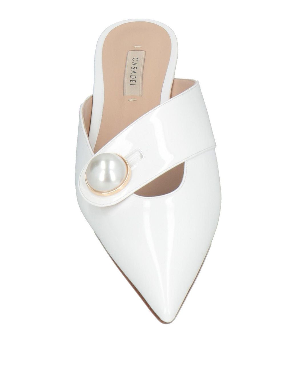 Casadei White Mules & Clogs
