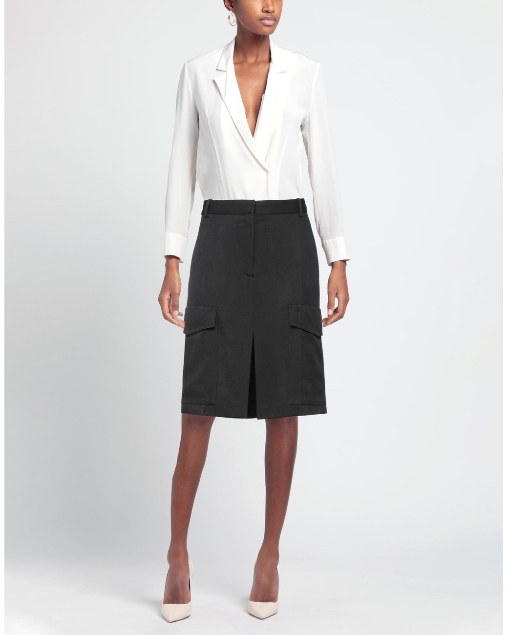 Victoria Beckham Black Midi Skirt
