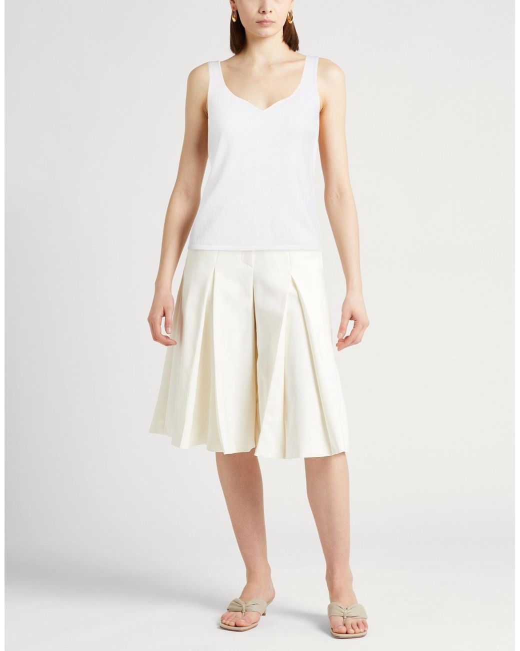 Malo White Ivory Top Cashmere