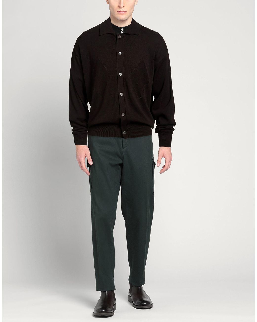 UNIFORM BRIDGE & CO. Black Cardigan Cotton, Acrylic for men