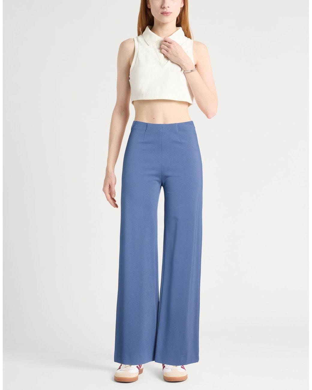 Seductive Blue Pants Viscose, Polyamide, Elastane