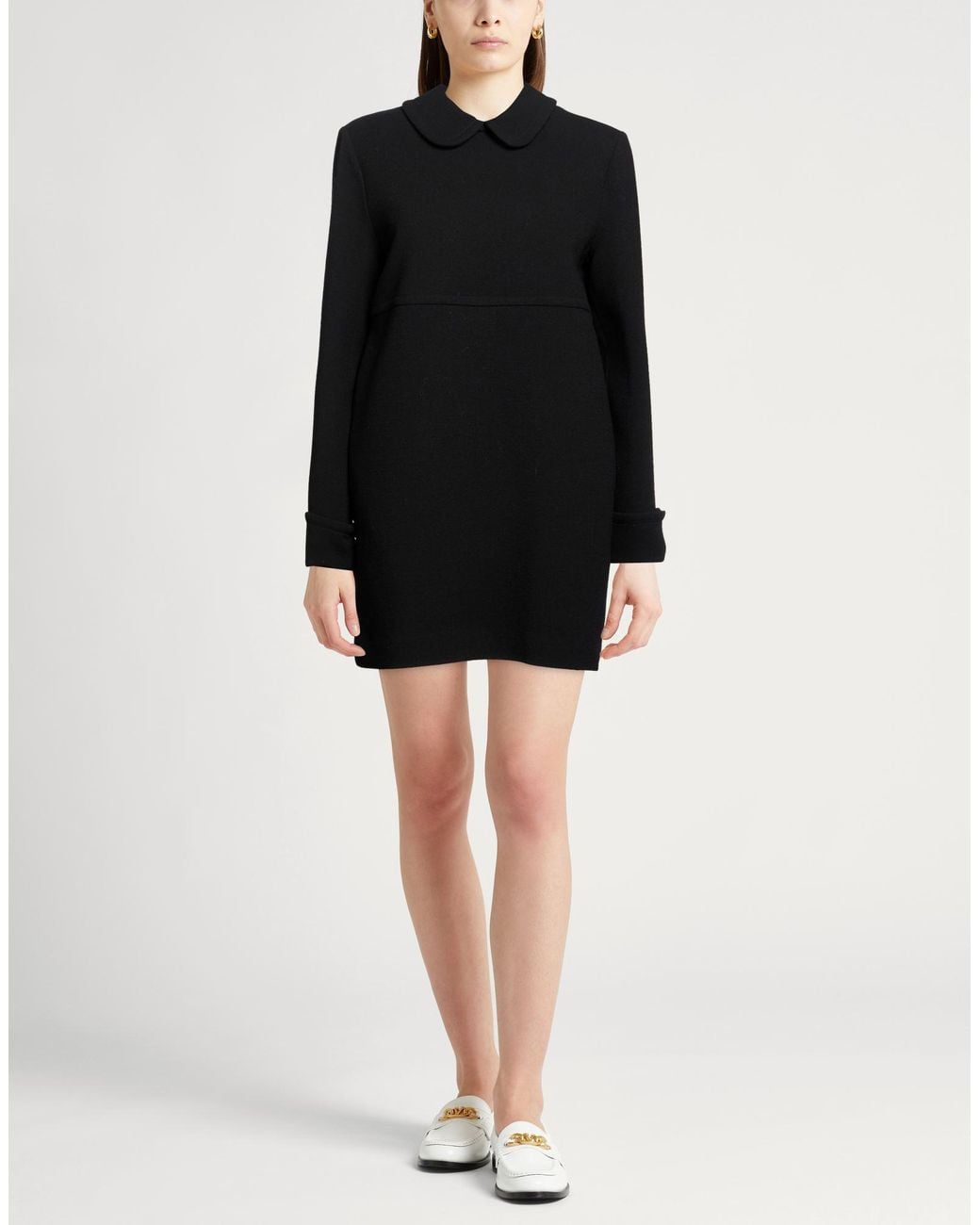 P.A.R.O.S.H. Black Mini Dress Virgin Wool, Polyamide, Elastane