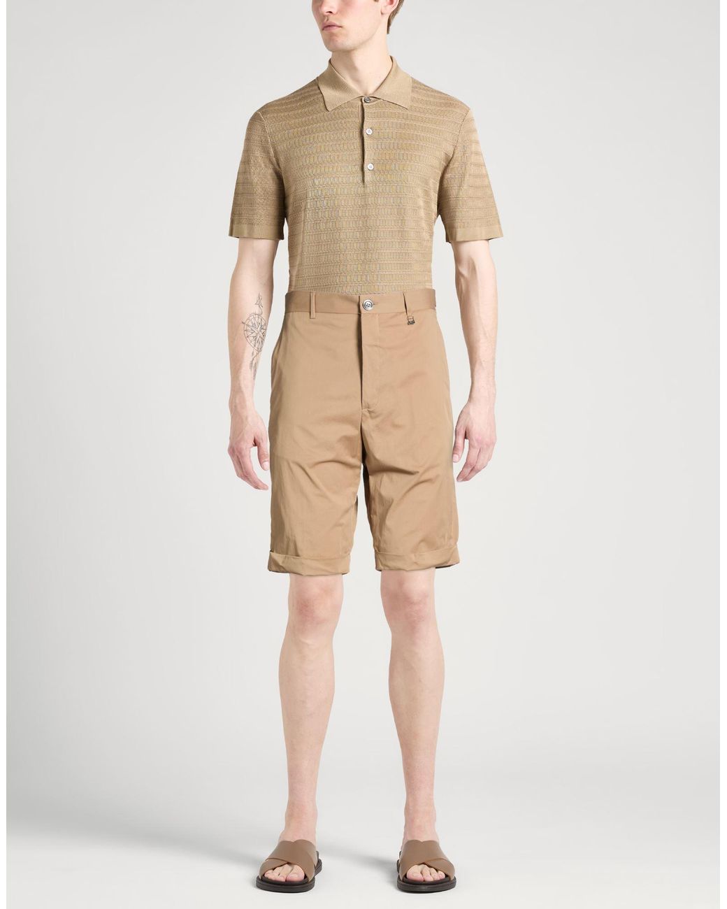 Tombolini Natural Shorts & Bermuda Shorts Cotton, Polyamide, Elastane for men