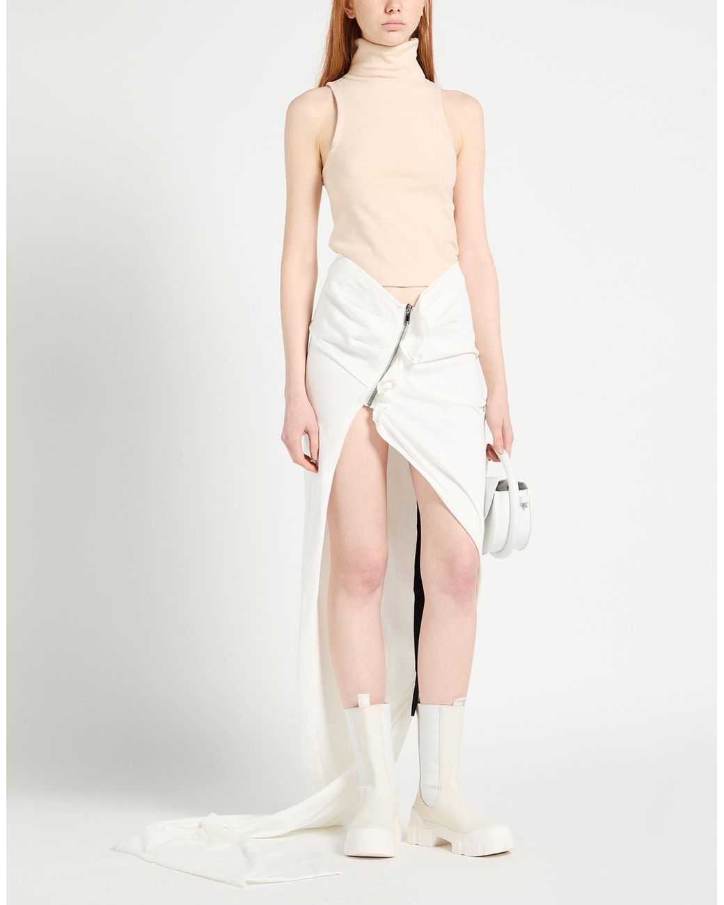 Rick Owens White Maxi Skirt