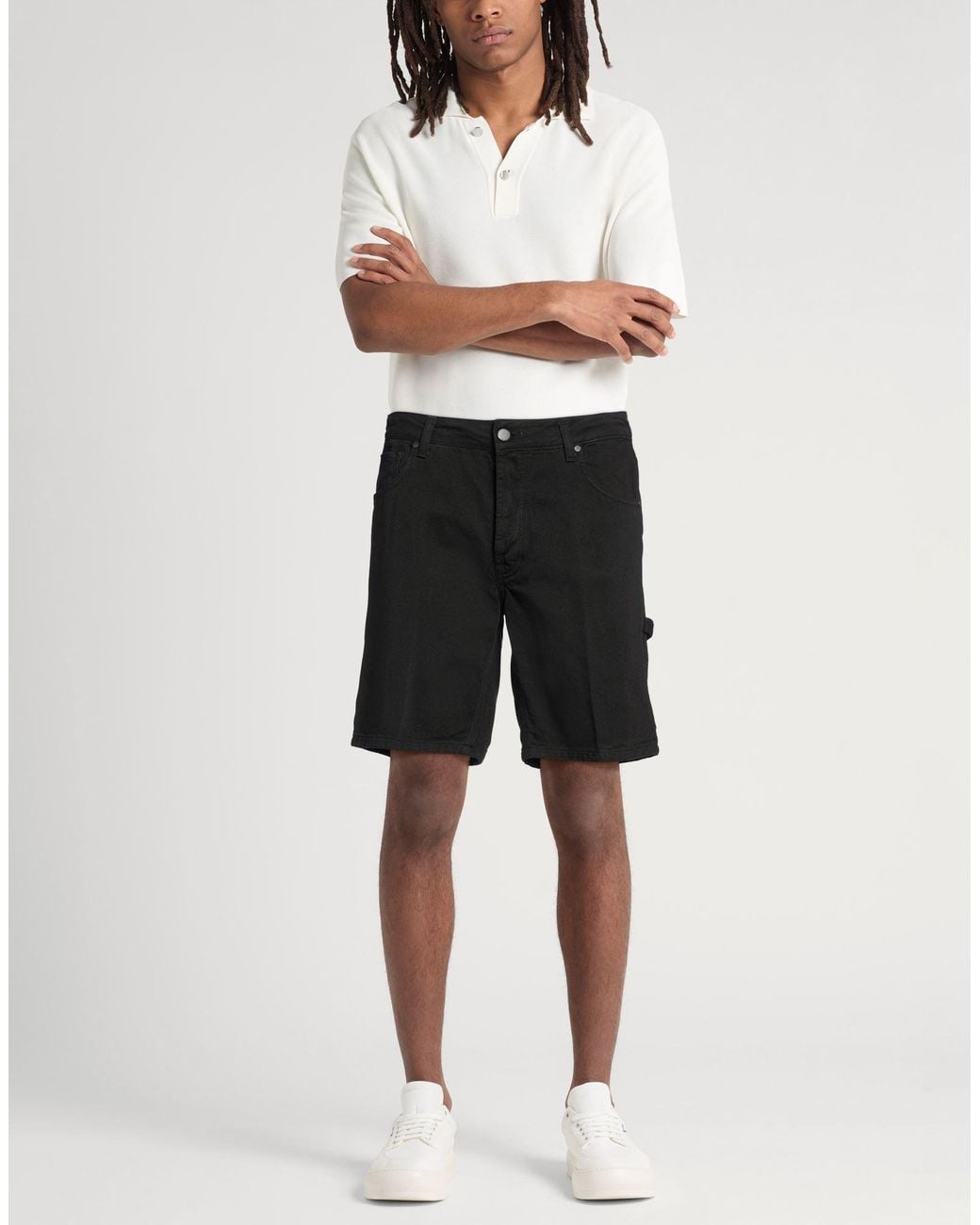 Takeshy Kurosawa Black Shorts & Bermuda Shorts Cotton for men