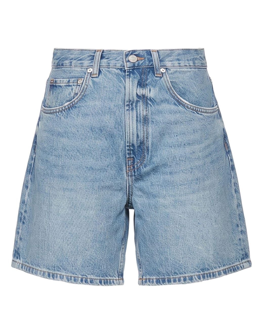 Anine Bing Blue Denim Shorts Cotton