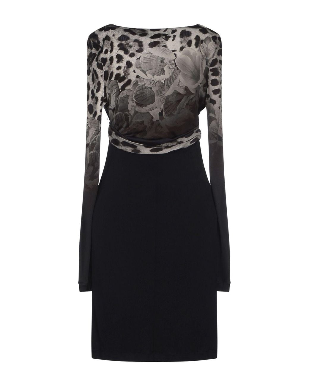 Roberto Cavalli Black Midi Dress Viscose, Elastane