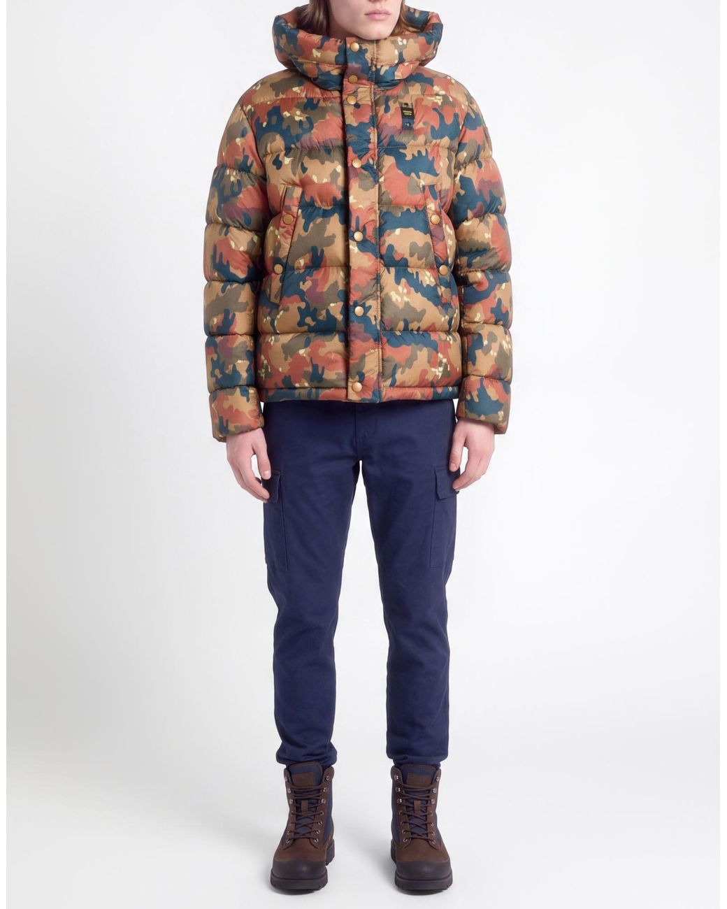 Blauer Multicolor Puffer for men