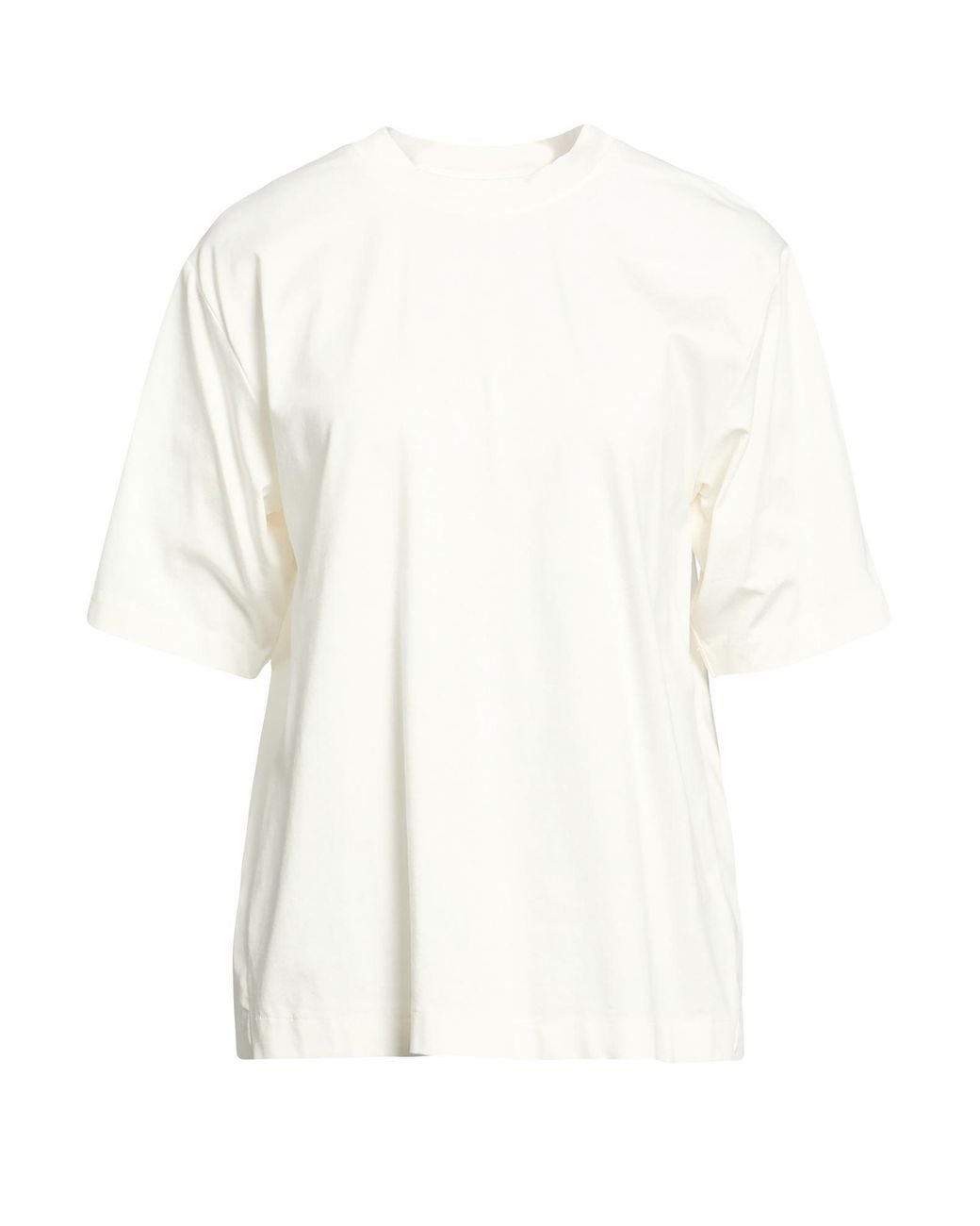 Alpha Studio White Ivory T-Shirt Cotton, Elastane
