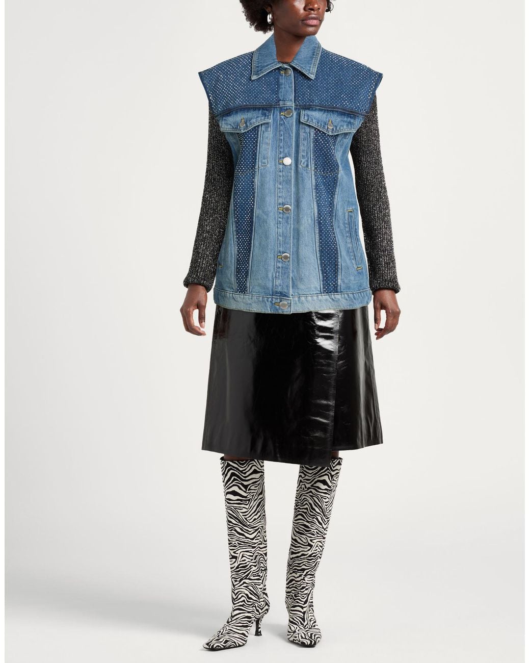 Pinko Blue Denim Outerwear Cotton