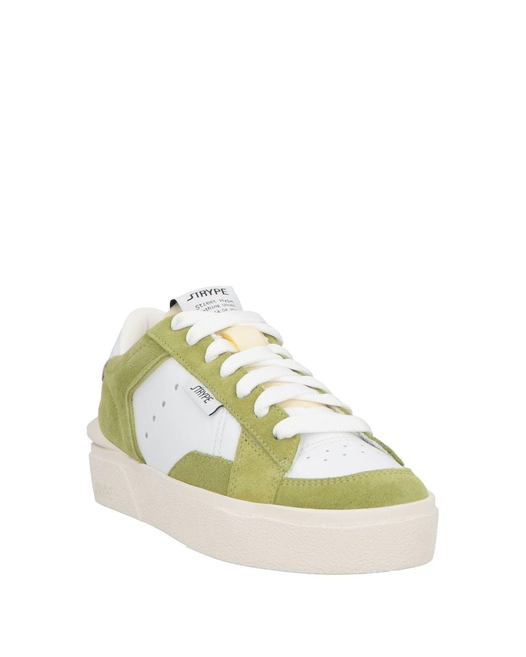 Strype Green Sneakers Leather, Textile Fibers
