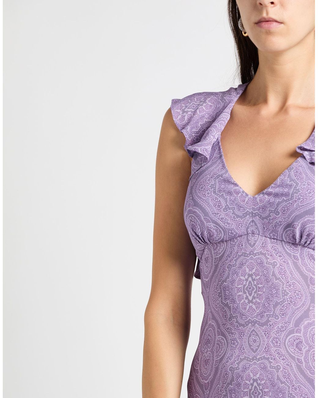 Etro Purple Maxi Dress Viscose, Elastane