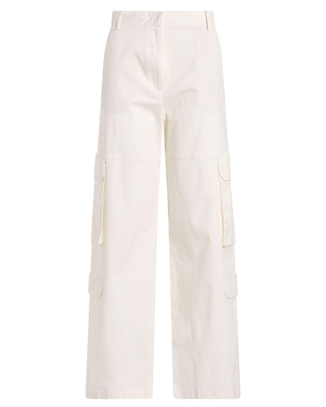 Manuel Ritz White Ivory Pants Cotton, Elastane