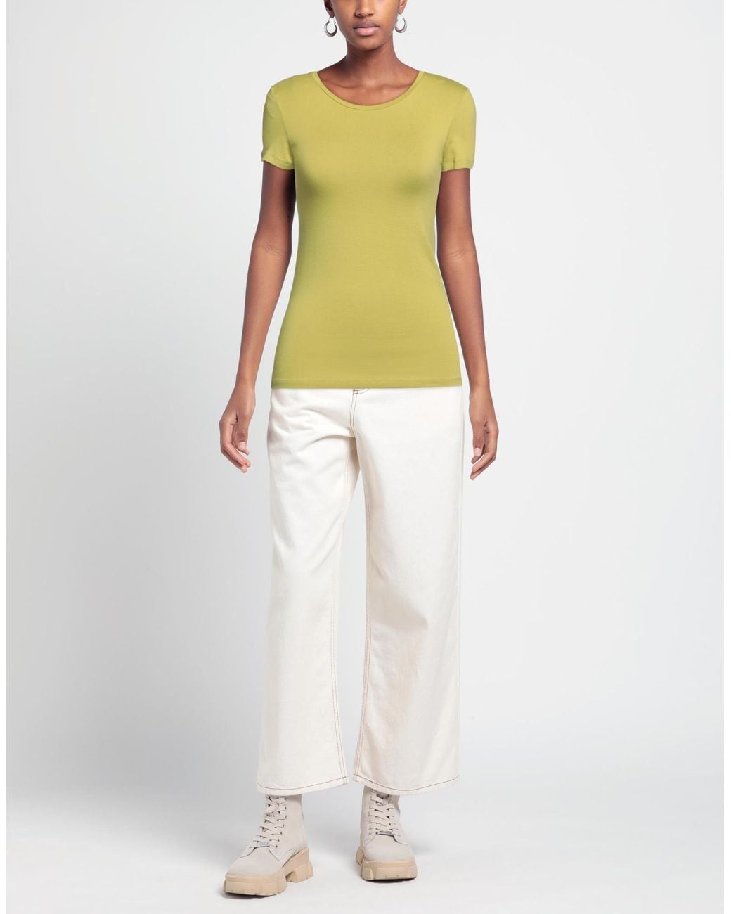 Majestic Filatures Yellow T-Shirt Viscose, Elastane
