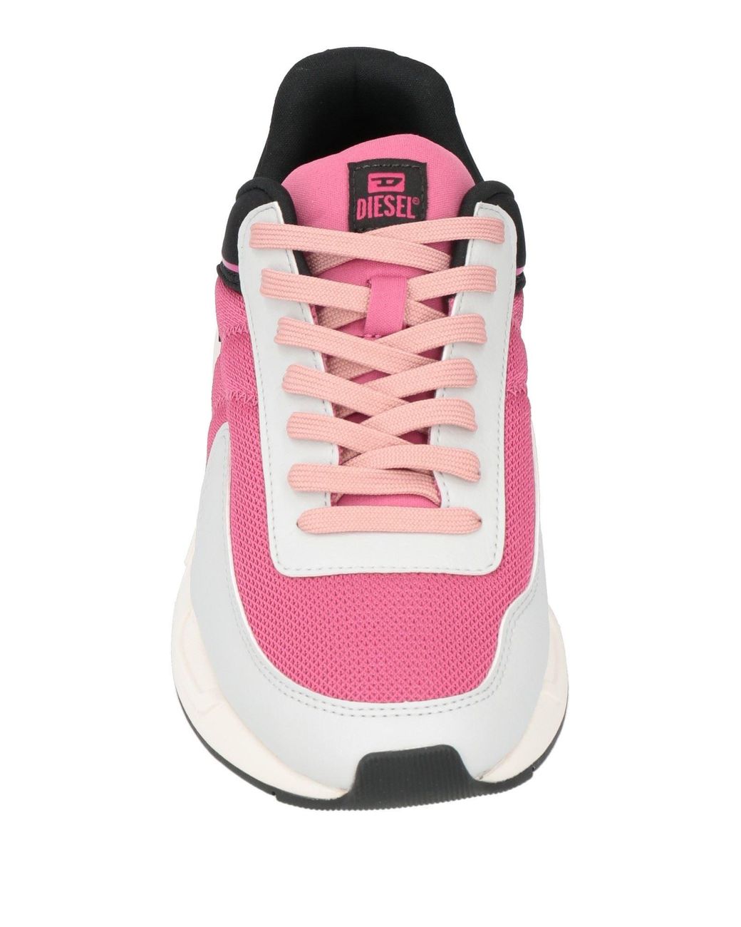 DIESEL Pink Polyester-Blend Contrast Sneakers