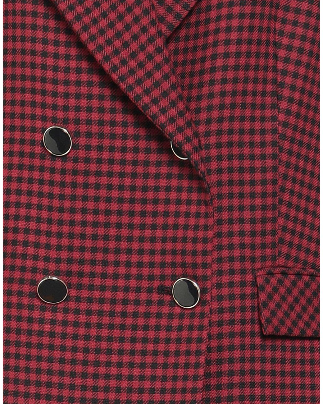 SIMONA CORSELLINI Red Blazer Viscose, Polyester, Elastane