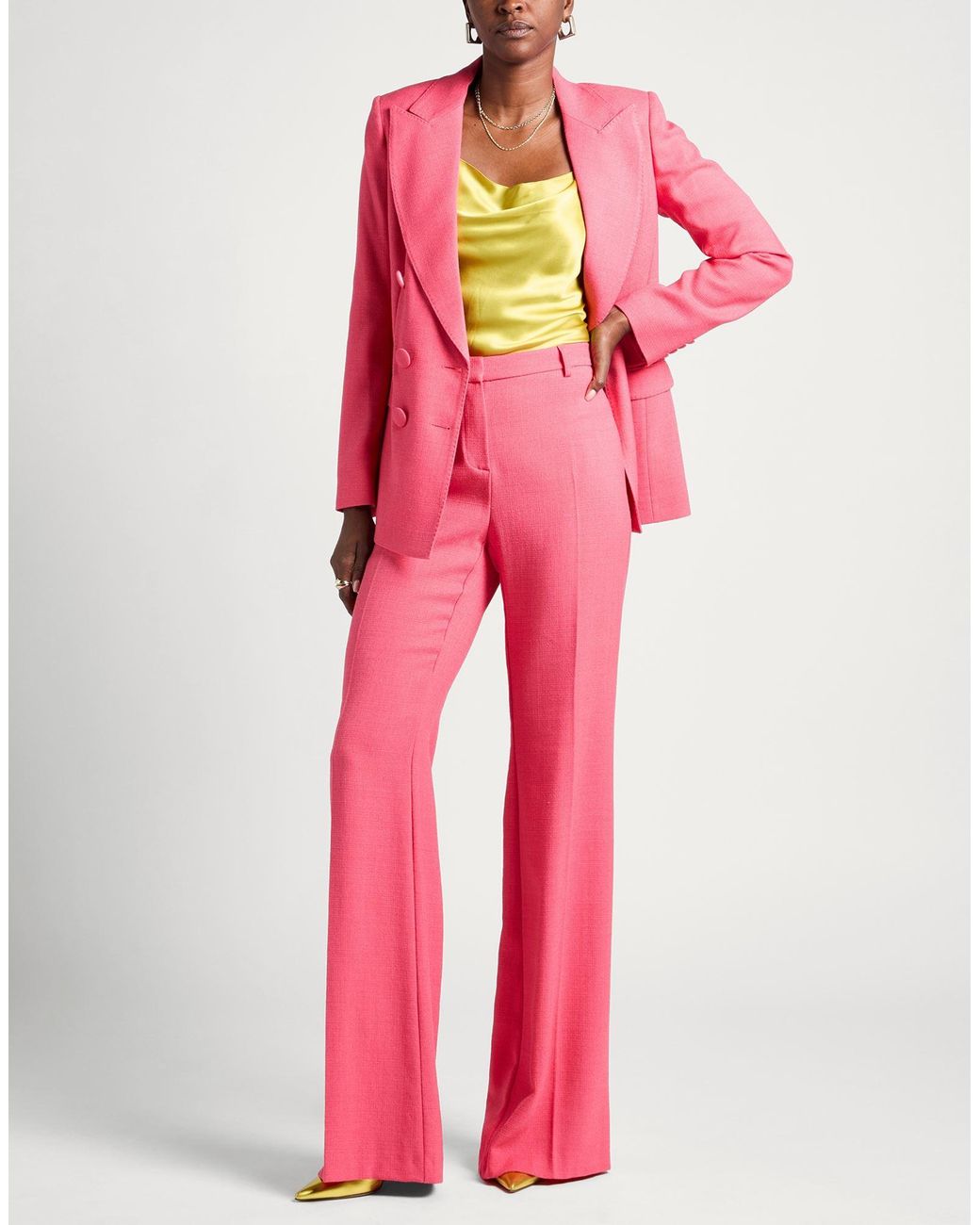 Etro Pink Pants Viscose, Virgin Wool, Elastane