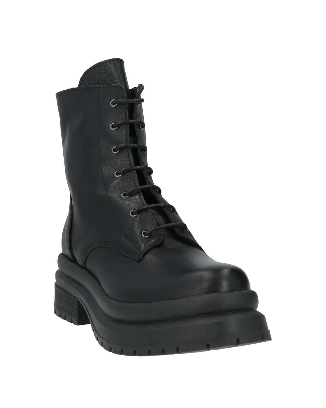 Miss Unique Black Ankle Boots Leather