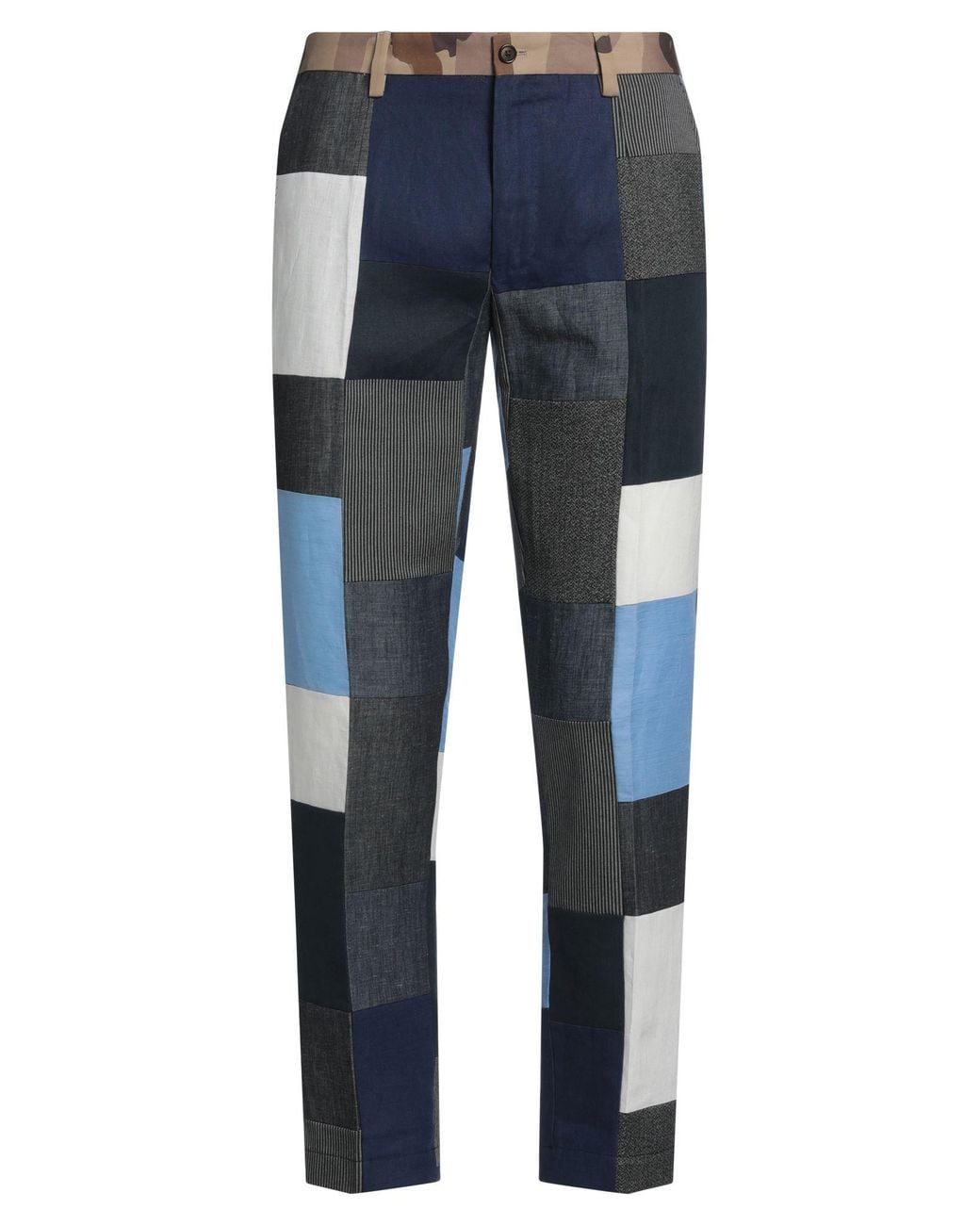 Dolce & Gabbana Blue Pants Linen, Cotton, Virgin Wool, Elastane for men