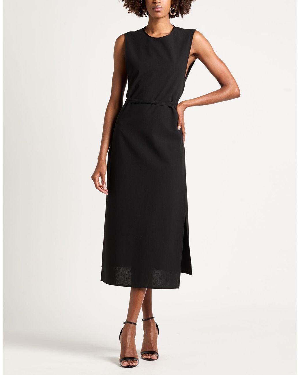 Fabiana Filippi Black Midi Dress Wool
