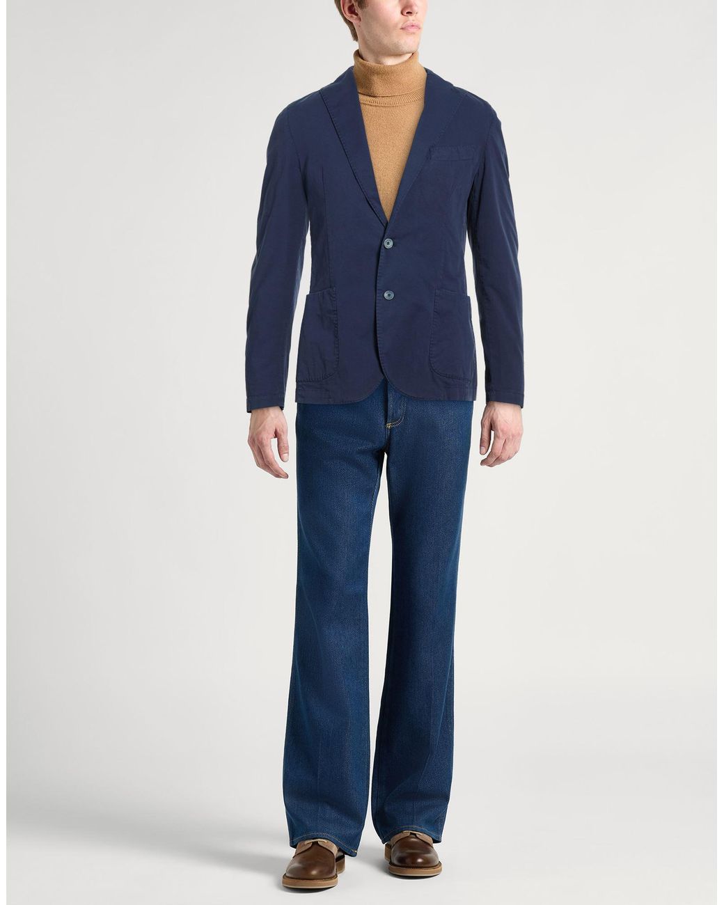 Barbati Blue Blazer Cotton, Elastane for men