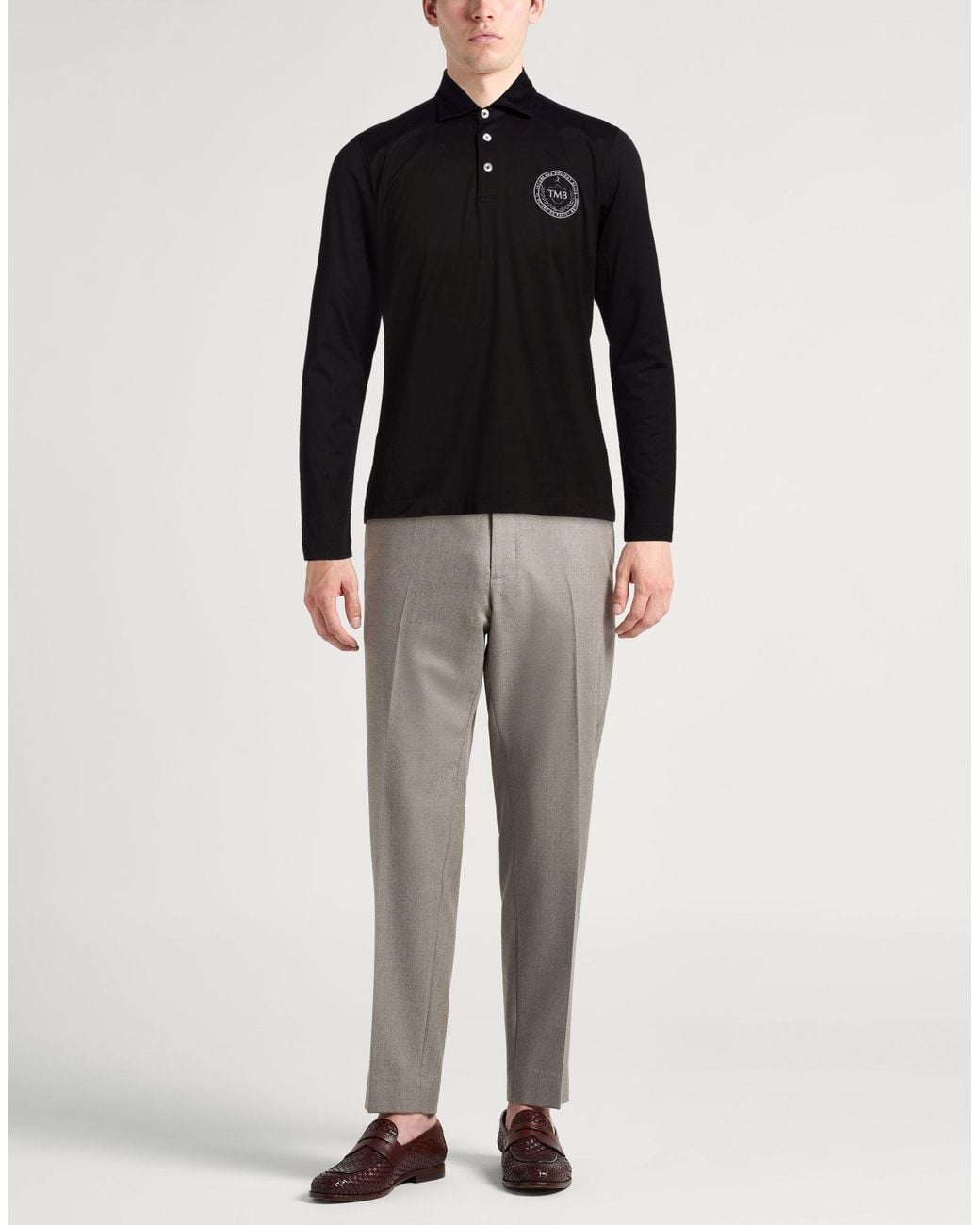 Tombolini Black Polo Shirt Cotton, Elastane for men