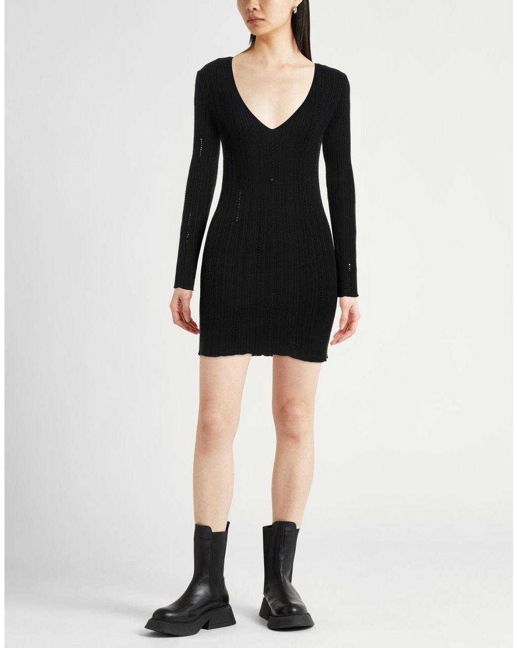Liu Jo Black Mini Dress Cotton, Modal