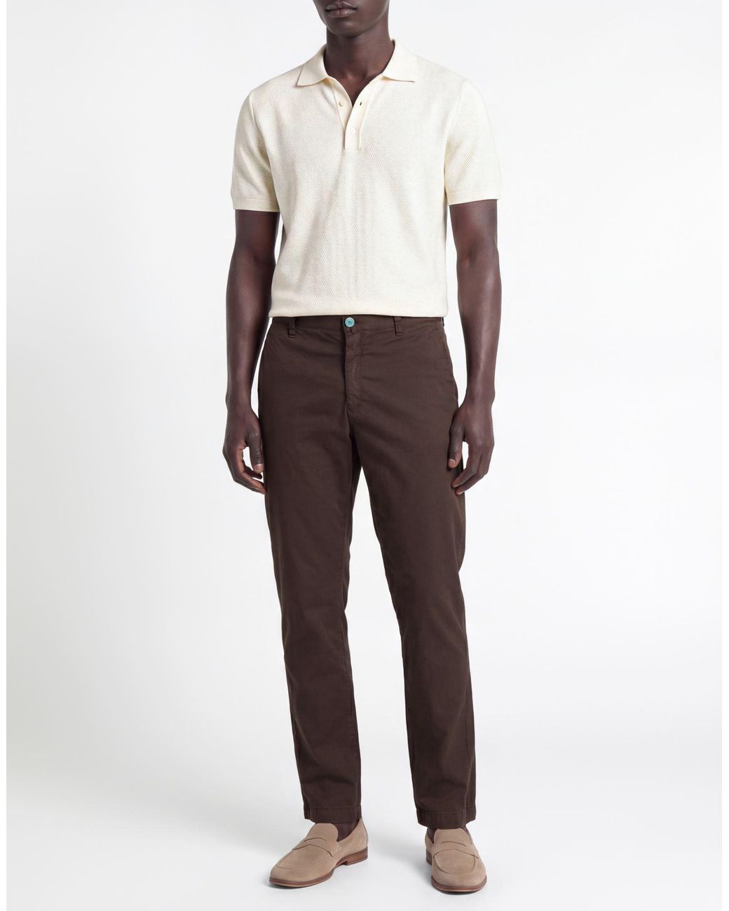 Barbati Brown Pants Cotton, Elastane for men