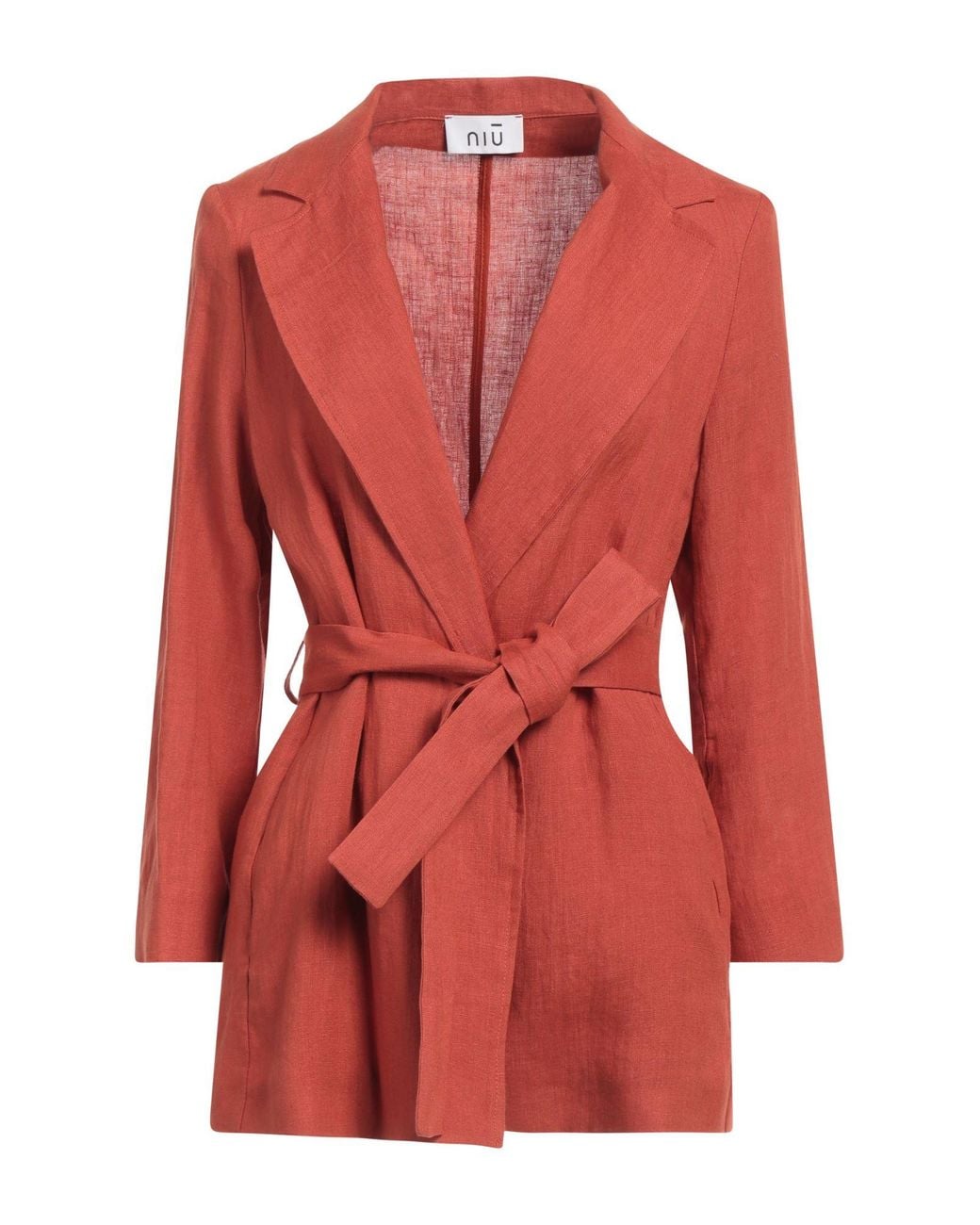 Niu Red Rust Blazer Linen, Cotton